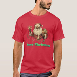Frohe Weihnachten Schwarzer Weihnachtsmann-T - Shi T-Shirt