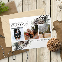 Frohe Weihnachten Schwarzer Winter Pinecone Botani