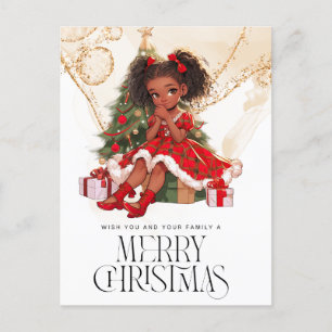 Frohe Weihnachten Schwarzes Mädchen Melanin Girls 