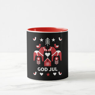 Frohe Weihnachten Schwedische Volkskunst L Tasse