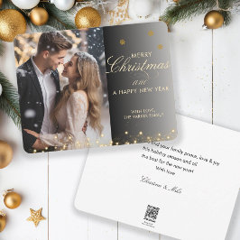 Frohe Weihnachten! Script-Schriftart, Black-Gold-F Feiertagskarte