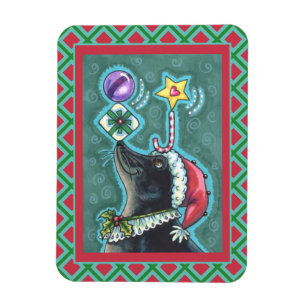 FROHE WEIHNACHTEN SEEHUND BALANCIERT GESCHENKE, ZU MAGNET
