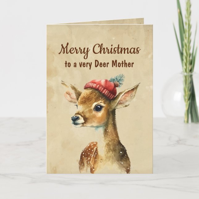 Frohe Weihnachten Sehr Hirsche Mutter Karte (Vorderseite)