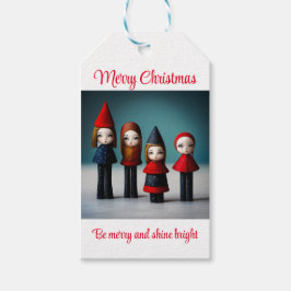 Frohe Weihnachten sei fröhlich und strahlend Geschenkanhänger