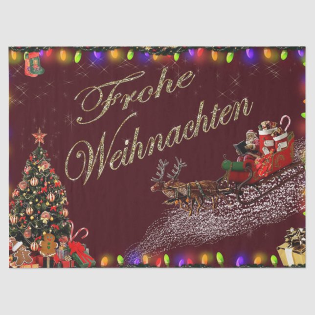 Frohe Weihnachten Seidenpapier (Vorderseite)