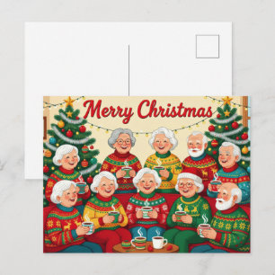 Frohe Weihnachten, Senioren! Postkarte