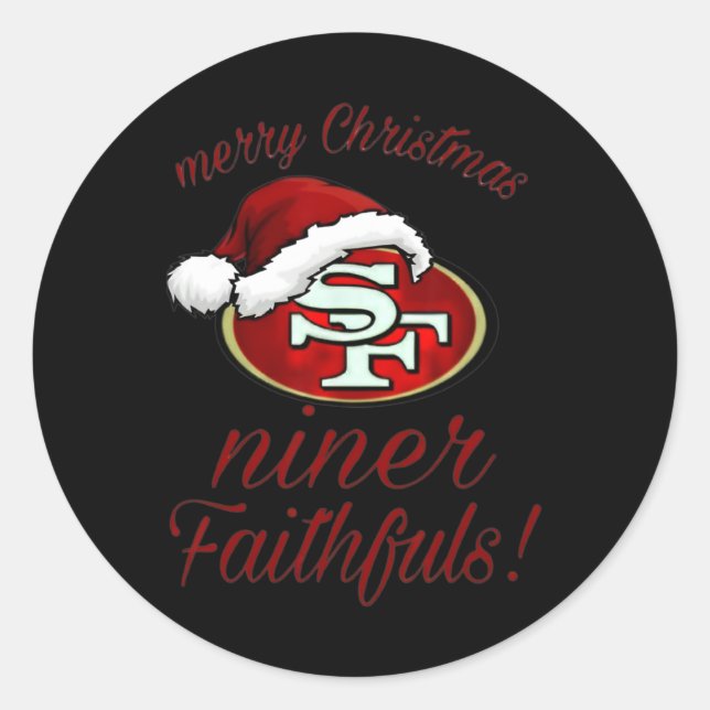 Frohe Weihnachten Sf 49 Niner Faithfuls Runder Aufkleber (Vorderseite)