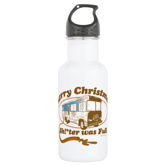 Frohe Weihnachten Sh!*ter war voll Edelstahlflasche (Vorderseite)