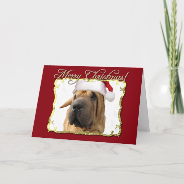 Frohe Weihnachten Shar Pei Hund (Vorderseite)