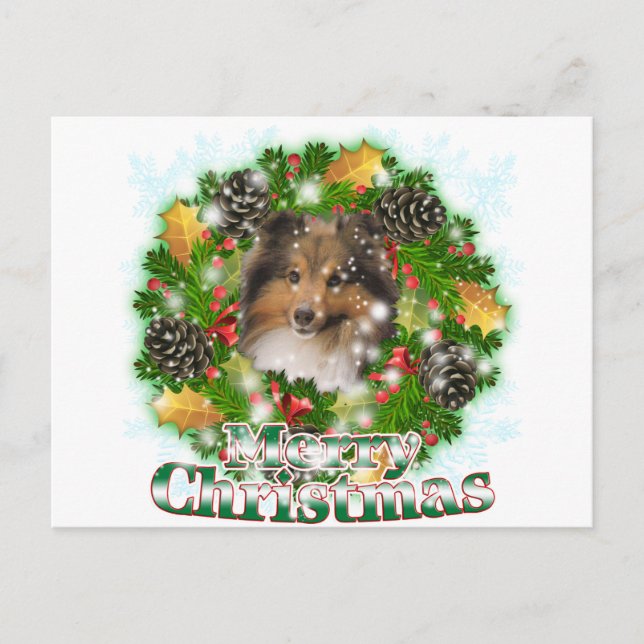 Frohe Weihnachten Sheltie (Vorderseite)