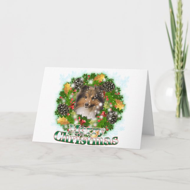 Frohe Weihnachten Sheltie (Vorderseite)