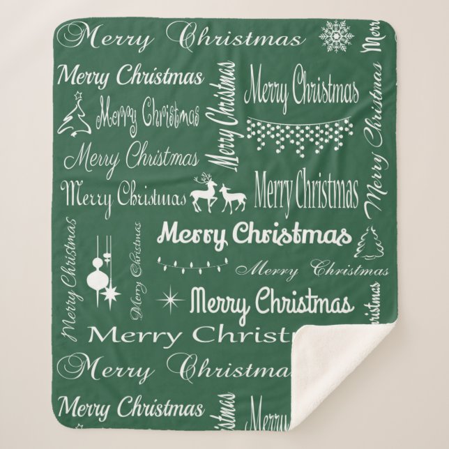 Frohe Weihnachten Sherpadecke (Vorderseite)