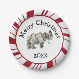 Frohe Weihnachten Shetlandpony-Teller Pappteller