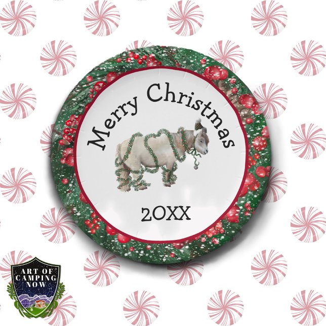 Frohe Weihnachten Shetlandpony-Teller Pappteller (Von Creator hochgeladen)