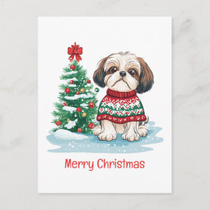 Frohe Weihnachten Shih Tzu Santa Hund