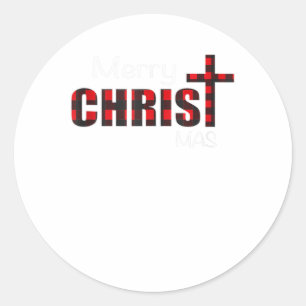 Frohe Weihnachten Shirt Christen Geschenke B Runder Aufkleber