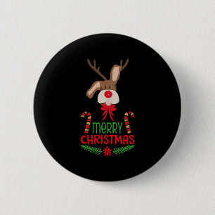 Frohe Weihnachten Shirt, Rudolph-Christmas Button