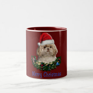 Frohe Weihnachten Shitsu Zweifarbige Tasse
