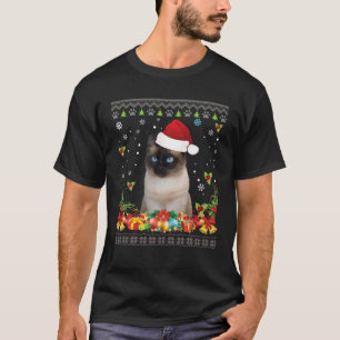Frohe Weihnachten Siam Cat Ugly Sweater Santa Cla T-Shirt