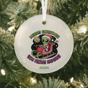 Frohe Weihnachten Sie Filthy Humans Ornament Aus Glas