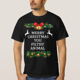 Frohe Weihnachten Sie schmutzig Tier T-Shirt