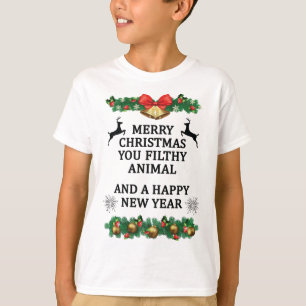 Frohe Weihnachten Sie schmutzig Tier T-Shirt