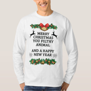 Frohe Weihnachten Sie schmutzig Tier T-Shirt