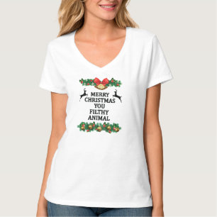 Frohe Weihnachten Sie schmutzig Tier T-Shirt