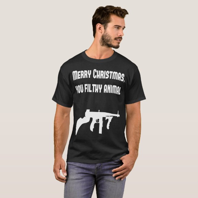 Frohe Weihnachten Sie schmutziges Tier T-Shirt (Vorne ganz)
