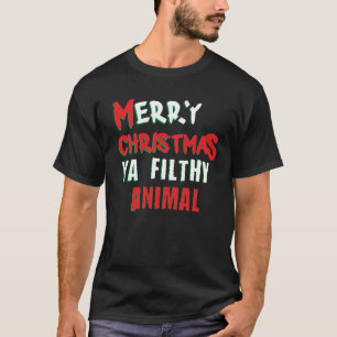Frohe Weihnachten Sie schmutziges tierisches T-Shirt