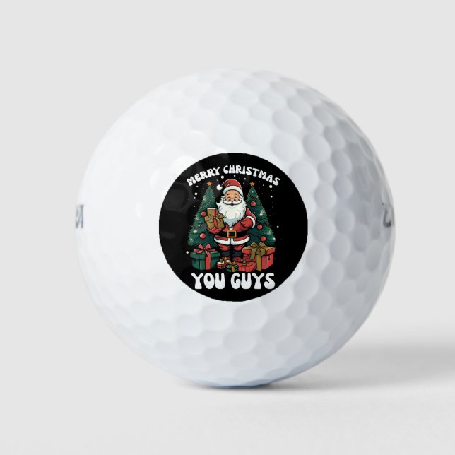 Frohe Weihnachten Sie Typ Weihnachtsmann Golfball (Vorderseite)