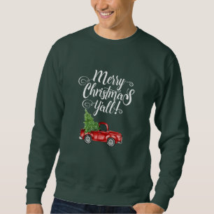 Frohe Weihnachten Sie Vintages rotes LKW-Grün Sweatshirt