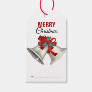 Frohe Weihnachten Silber Bells Festival Geschenkanhänger