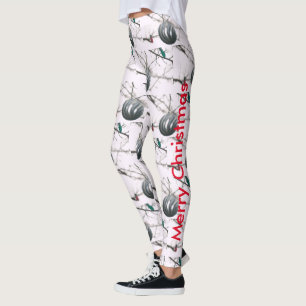 Frohe Weihnachten Silber Ornament Ball Tree Lights Leggings