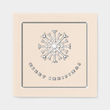 Frohe Weihnachten Silber Schneeflocke chic