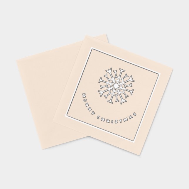 Frohe Weihnachten Silber Schneeflocke chic Servietten Mit Folie (Rückseite)