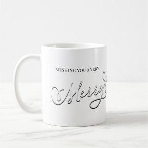 Frohe Weihnachten Silver Calligraphy Script Simple Kaffeetasse
