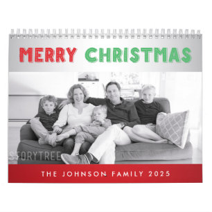 Frohe Weihnachten Silver Family Foto Kalender 2025