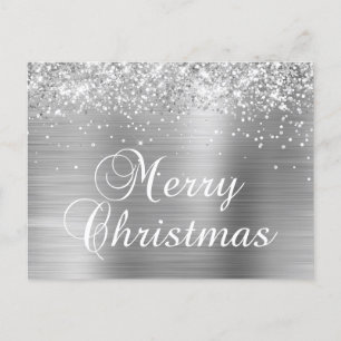 Frohe Weihnachten Silver Glittery Imitate Foil