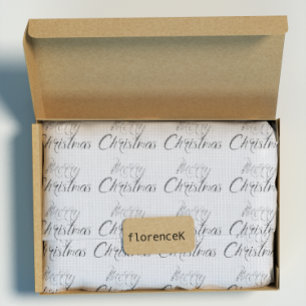 Frohe Weihnachten Silver Gray Burlap Linen Hütte Geschenkpapier