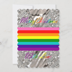 Frohe Weihnachten Silver Lights Elegant LGBT Rainb