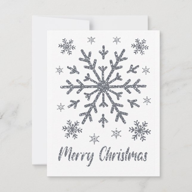 Frohe Weihnachten Silver Snowflakes Leere Karten (Vorderseite)