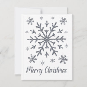 Frohe Weihnachten Silver Snowflakes Leere Karten