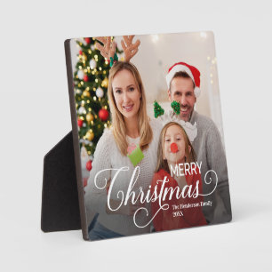 Frohe Weihnachten Simple Custom Foto Fotoplatte