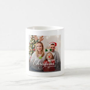 Frohe Weihnachten Simple Custom Foto Kaffeetasse