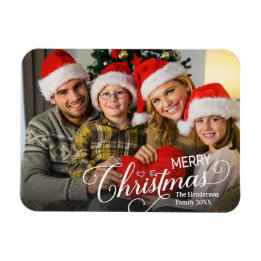 Frohe Weihnachten Simple Custom Foto Magnet