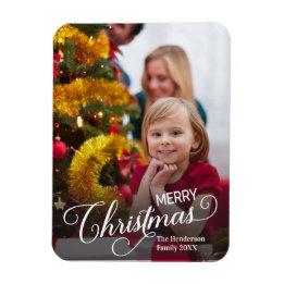 Frohe Weihnachten Simple Custom Foto Magnet