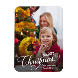 Frohe Weihnachten Simple Custom Foto Magnet