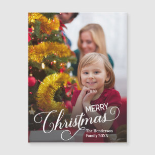 Frohe Weihnachten Simple Custom Foto Magnetkarte