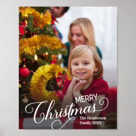 Frohe Weihnachten Simple Custom Foto Poster